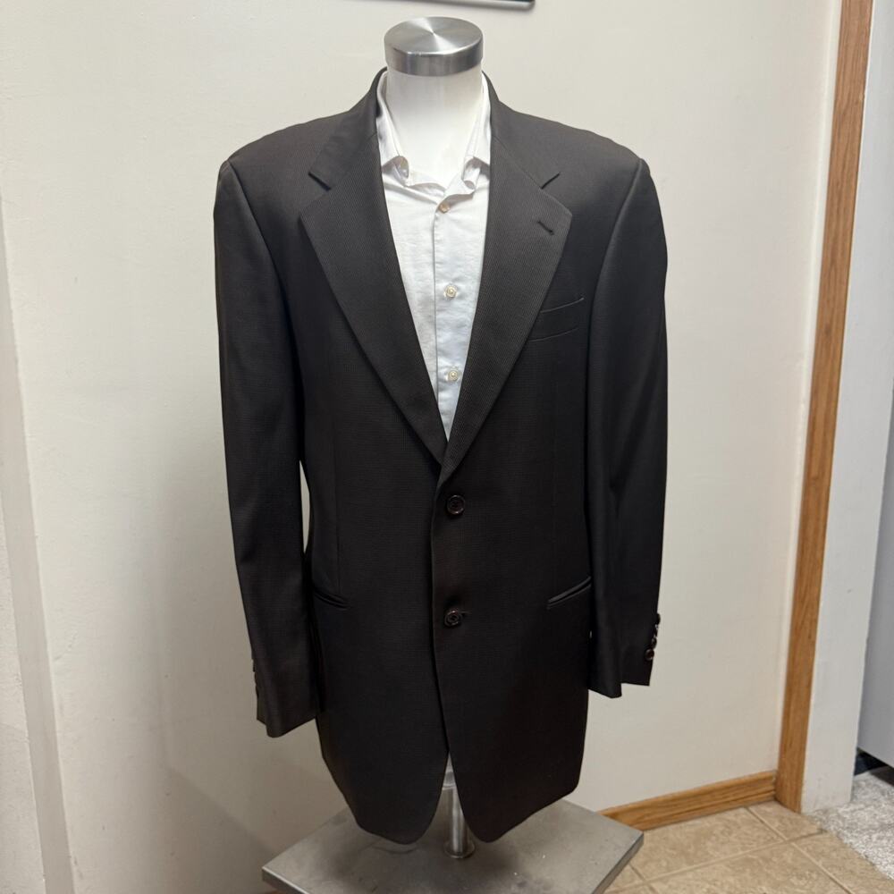 BOSS Hugo Boss Men's Black Broken Pinstripe 100% Wool Blazer Sport Coat USA 40L